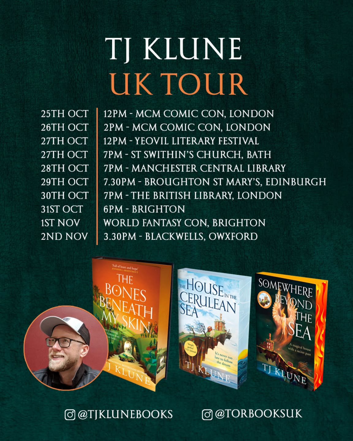 Hello, UK readers! I will be coming to you in October for a tour. All dates and ticket information listed on my website and at the link in my bio. Hope to see you there!